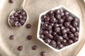 Bowl with fresh acai berries on tra Royalty Free Stock Photo