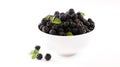 Bowl of fresh blackberries isolated Royalty Free Stock Photo
