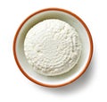 Bowl of fresh cottage cheese Royalty Free Stock Photo