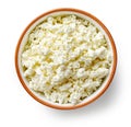 Bowl of fresh cottage cheese Royalty Free Stock Photo