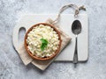 Bowl of fresh cottage cheese Royalty Free Stock Photo