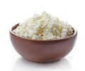 Bowl of fresh cottage cheese Royalty Free Stock Photo