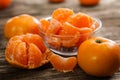 Bowl with fresh and delicious sweet clementine Royalty Free Stock Photo