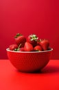 Red berry strawberry food healthy ripe fruit organic background bowl fresh freshness Royalty Free Stock Photo