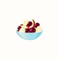 a bowl of fresh fruit mixed, vector illustration, clip art Royalty Free Stock Photo