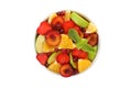 Bowl of fresh fruit salad isolated on background Royalty Free Stock Photo