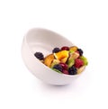 Bowl with fresh fruits salad and berries Royalty Free Stock Photo