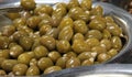 Green Stuffed Olives. Royalty Free Stock Photo