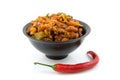 Bowl with fresh home made chili con carne