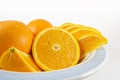 Bowl of fresh juicy oranges Royalty Free Stock Photo