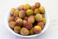 Odd snack - litchis Royalty Free Stock Photo