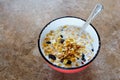 Bowl of fresh muesli Royalty Free Stock Photo