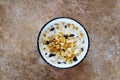 Bowl of fresh muesli Royalty Free Stock Photo