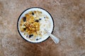 Bowl of fresh muesli Royalty Free Stock Photo