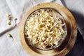 Bowl of fresh mung bean sprouts