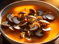 bowl of fresh mushrooms soup