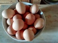 A bowl of fresh organic farm eggs