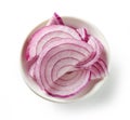 Bowl of fresh raw onion slices Royalty Free Stock Photo