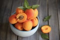 Fresh ripe apricots. Royalty Free Stock Photo