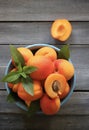 Fresh ripe apricots. Royalty Free Stock Photo