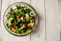 Bowl of fresh salad with tomato and cheese onion Royalty Free Stock Photo