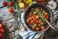 Organic Sizzle Crop in Bowl on Rustic Wooden Table