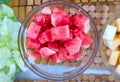 A bowl of fresh sliced Watermelon Royalty Free Stock Photo