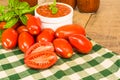 Bowl of fresh tomato sauce with basil Royalty Free Stock Photo