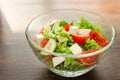 Bowl with fresh vegetable salad on table. Diet food Royalty Free Stock Photo