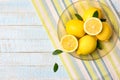 Fresh lemons in a bowl Royalty Free Stock Photo