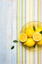 Fresh lemons in a bowl Royalty Free Stock Photo