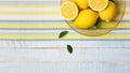 Fresh lemons in a bowl Royalty Free Stock Photo