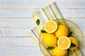 Fresh lemons in a bowl Royalty Free Stock Photo