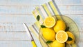 Fresh lemons in a bowl Royalty Free Stock Photo