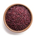 Bowl of freshly cooked long grain riceberry, white background, Ai Generated Royalty Free Stock Photo