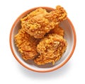 Bowl of fried breaded chicken wings Royalty Free Stock Photo