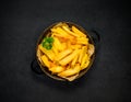 Bowl of Fried Potatoes Royalty Free Stock Photo
