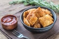 Bowl of fried ravioli