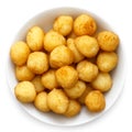 Bowl of fried small potato balls.