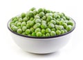 Bowl of frozen green peas Royalty Free Stock Photo