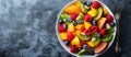 Bowl of Fruit With Fork and Knife Royalty Free Stock Photo