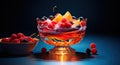 a bowl of fruit and yogurt Royalty Free Stock Photo
