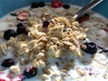 Cereal granola landscape close up Royalty Free Stock Photo