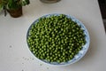 A bowl full of freshly picked peas Royalty Free Stock Photo