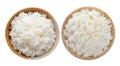 Bowl full of rice on white background Royalty Free Stock Photo