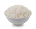 Bowl full of rice on white background Royalty Free Stock Photo