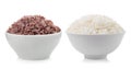 Bowl full of rice on white background Royalty Free Stock Photo