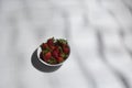 Bowl full of ripe strawberries ready to eat Royalty Free Stock Photo