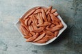 bowl full of uncooked red foglie di ulivo italian pasta Royalty Free Stock Photo