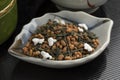 Bowl with Genmaicha, Japanese tea Royalty Free Stock Photo